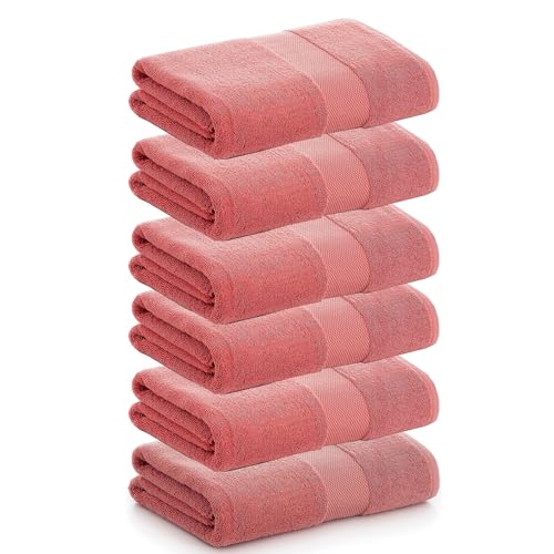 PADUANA | Packung mit 6 Handtüchern, 30 x 50 cm, nackt, 100% gekämmte Baumwolle, weich, schnell und maximale Saugfähigkeit – erhältlich als Badetuch, Waschbecken, Duschtuch und Badetuch von PADUANA
