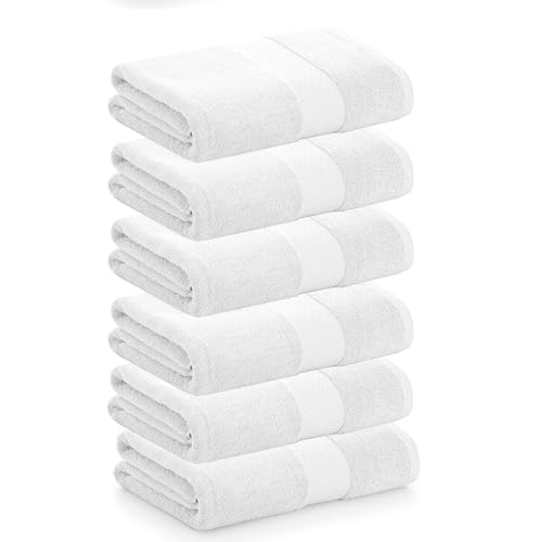 PADUANA | Packung mit 6 Waschlappen, 30 x 50 cm, Weiß, 100% gekämmte Baumwolle, weich, schnell und maximale Saugfähigkeit – erhältlich als Badetuch, Duschtuch und Badetuch von PADUANA