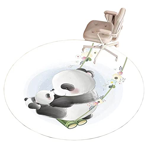 PAEOYC Teppich Teppiche für Wohnzimmer Kinderzimmer Kurzflor Rutschfester Kinderteppich Spielteppich Waschbar Weich Flauschiger Schlafzimmer Fluffy Kindermatte Tier Panda Bär(Weiß1,100x100cm) von PAEOYC