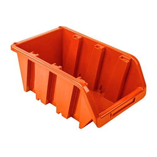 100x Stapelbox 230 x 120 x 160 mm – Stapelboxen Set - Sichtbox Sichtlagerboxen Lagerbox, Orange von PAFEN