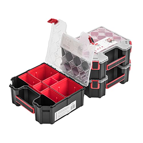 3x Modulierter Sortimentskasten Kleinteilemagazin – 243 x 284 x 105 mm - Sortierkasten mit Transparent Deckel Sortierkoffer Werkzeugbox Sortimentskoffer Kasten mit herausnehmbaren Fächern 3x Modulierter Sortimentskasten Kleinteilemagazin – 243 x 284 x 105 mm - Sortierkasten mit Transparent Deckel Sortierkoffer Werkzeugbox Sortimentskoffer Kasten mit herausnehmbaren Fächern von PAFEN