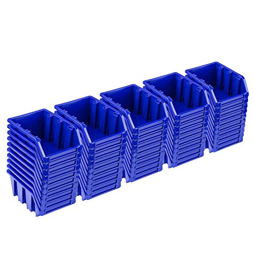 50x Stapelboxen – 70x100x155 mm - NP6 Blau Farbe – Lagerboxen Sichtlagerkästen Stapelbehälter Sortierbox von PAFEN