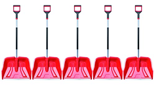 5X Schneeschaufel mit ergonomischem Griff - Schneeräumer für kleine und große Schneemengen – Kunststoff-Blatt, Aluminium-Stiel von PAFEN