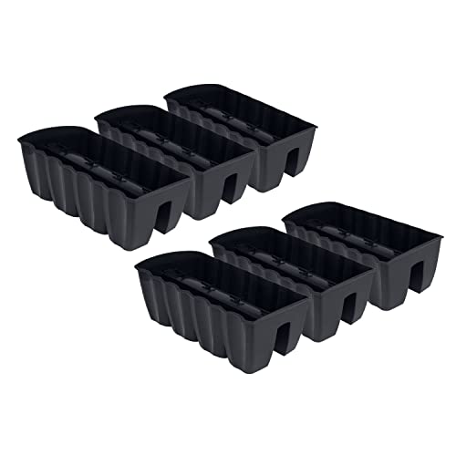 PAFEN 6X Blumenkasten Hängetopf - 58,5 x 28,5 x 20,5cm -Blumentopf Pflanztopf Balkontopf Geländertopf Geländerkasten, Anthrazit von PAFEN