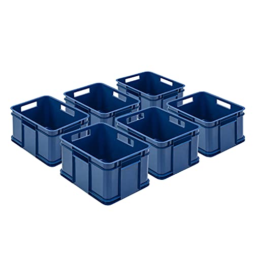 PAFEN 6x Euro Stapelbox Bruno Eco Blau Euro-Box Stapelkasten 16L Transport Eurobehälter von PAFEN