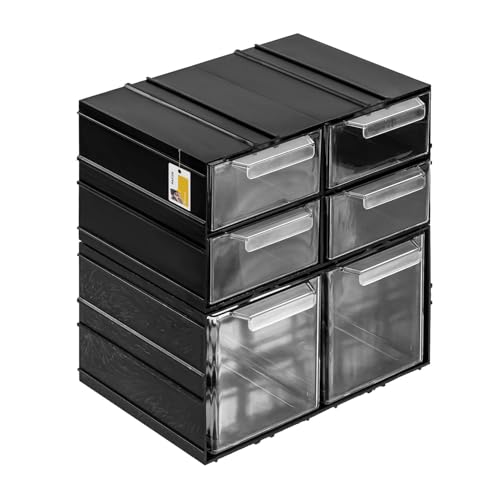 Aufbewahrungsbox mit 6 Schubfächern Sortimentskasten - Set Werkstatt-Schubladen in zwei Größen – 230 x 160 x 250 mm - Kleinteilemagazin 2 Module | Geeignet für Wandmontage Aufbewahrungsbox mit 6 Schubfächern Sortimentskasten - Set Werkstatt-Schubladen in zwei Größen – 230 x 160 x 250 mm - Kleinteilemagazin 2 Module | Geeignet für Wandmontage von PAFEN