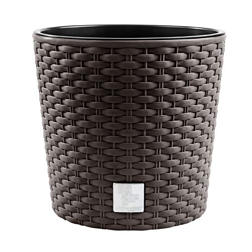 Blumentopf RATTO Rattan-Optik Kunststoff Topf Blumenkübel inkl. Einsatz Übertopf Umbra ⌀40cm von PAFEN