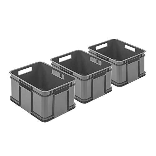 PAFEN 3x Euro Stapelbox Bruno Eco Blau Grau Euro-Box Stapelkasten 16L Transport Eurobehälter PAFEN 3x Euro Stapelbox Bruno Eco Blau Grau Euro-Box Stapelkasten 16L Transport Eurobehälter von PAFEN