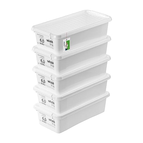 PAFEN 5x Aufbewahrungsbox mit Transparent Deckel 6L - 40 x 20 x 12 cm - Boxen Aufbewahrung Stapelboxen mit Verschlussclips Kunststoffbehälter Kleiderboxen Organizer | Weiß PAFEN 5x Aufbewahrungsbox mit Transparent Deckel 6L - 40 x 20 x 12 cm - Boxen Aufbewahrung Stapelboxen mit Verschlussclips Kunststoffbehälter Kleiderboxen Organizer | Weiß von PAFEN