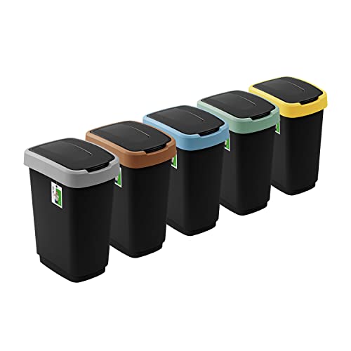 PAFEN 5x Mülleimer SET Mülltrennung 25L - 41 x 30 x 61,5cm - Abfallbehälter Mülltonne mit Spezialklappe Abfalleimer Abfalltonne Behälter für Recycling PAFEN 5x Mülleimer SET Mülltrennung 25L - 41 x 30 x 61,5cm - Abfallbehälter Mülltonne mit Spezialklappe Abfalleimer Abfalltonne Behälter für Recycling von PAFEN