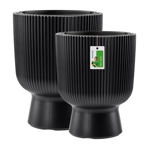 PAFEN Kunststoff Blumentöpfe auf einem Bein - Set 2 Großen 30 cm und 36 cm - Elegant Blumenkübel Übertopf Pflanztopf Pflanzkübel Für Innen Und Balkon Garten Pflanze | Anthrazit PAFEN Kunststoff Blumentöpfe auf einem Bein - Set 2 Großen 30 cm und 36 cm - Elegant Blumenkübel Übertopf Pflanztopf Pflanzkübel Für Innen Und Balkon Garten Pflanze | Anthrazit von PAFEN