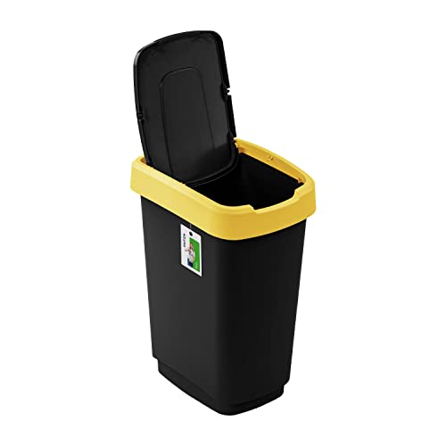 PAFEN Mülleimer Mülltrennung 25L - 33 x 25,5 x 47cm - Abfallbehälter Mülltonne mit Spezialklappe Abfalleimer Abfalltonne Behälter für Recycling von PAFEN