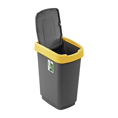 PAFEN Mülleimer Mülltrennung 25L - 33 x 25,5 x 47cm - Abfallbehälter Mülltonne mit Spezialklappe Abfalleimer Abfalltonne Behälter für Recycling von PAFEN