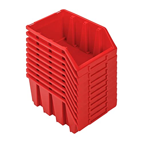 PAFEN Stapelboxen Set – 10x Stapelbox für Werkzeugwand 243 x 125 x 175 mm – Sichtbox Stapelkasten Stapelbox Lagerbox, Rot PAFEN Stapelboxen Set – 10x Stapelbox für Werkzeugwand 243 x 125 x 175 mm – Sichtbox Stapelkasten Stapelbox Lagerbox, Rot von PAFEN