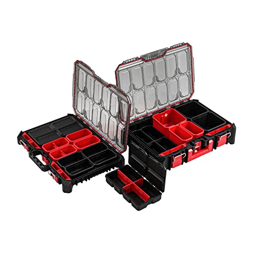 Sortimentskasten 2in1 Organizer 54,3 x 39 x 20 cm – Premium Kleinteilemagazin Praktischer Sortierkasten mit Transparent Deckel für Schrauben Kappen Bohrer Kleines Werkzeug Sehr haltbar von PAFEN