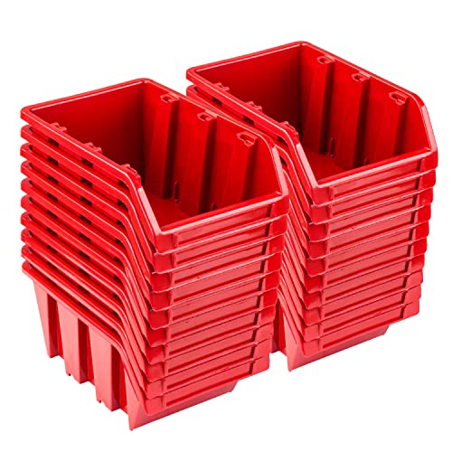 Stapelboxen Set – 20x Stapelbox 70 x 100 x 155 mm – Sichtbox Stapelbox Lagerbox, Rot Stapelboxen Set – 20x Stapelbox 70 x 100 x 155 mm – Sichtbox Stapelbox Lagerbox, Rot von PAFEN