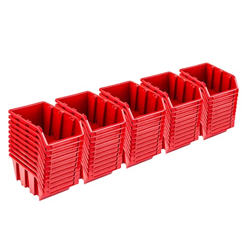 Stapelboxen Set – 50x Stapelbox 70 x 100 x 155 mm – Sichtbox Stapelbox Lagerbox, Rot Stapelboxen Set – 50x Stapelbox 70 x 100 x 155 mm – Sichtbox Stapelbox Lagerbox, Rot von PAFEN