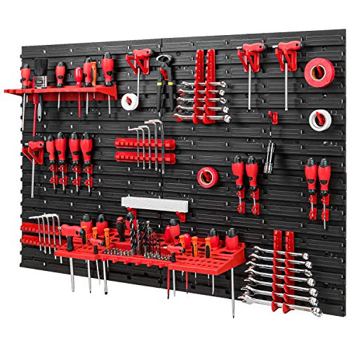 PAFEN Werkzeugwand Lagersystem – 1152 x 780 mm Wandregal mit Werkzeughaltern – Set 38 Zubehör Werkzeuglochwand Werkstattregal Haken von PAFEN