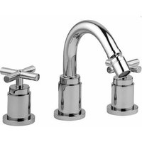 Paffoni - 3-Loch-Bidetmischer mit drehbarem Auslauf Quattro QTV118CR Überlaufgarnitur 1'1/4 von PAFFONI