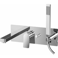 Wand-Einbau-Wannenmischer mit Einstrahl-Handbrause Paffoni Tilt TI001CR Chrom von PAFFONI
