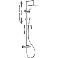 Paffoni - Quadratische thermostatische Duschsäule level ZCOL655CR Chrom - Chrom von PAFFONI