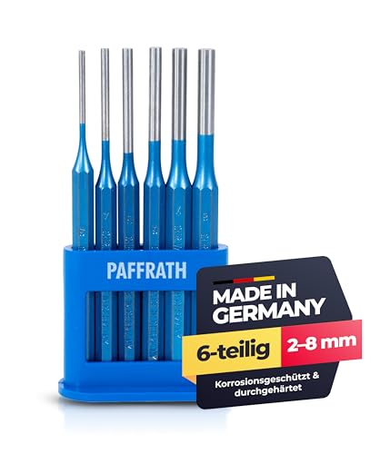 Paffrath® Splintentreiber Set 6-teilig (2–8 mm) – Durchschlag Set aus Chrom-Vanadium-Stahl – Präzise geschliffene Spitzen – Robuste, lackierte Schäfte – Made in Germany von PAFFRATH