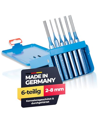 Paffrath® Splintentreiber Set 6-teilig (2–8 mm) – Durchschlag Set aus Chrom-Vanadium-Stahl – Präzise geschliffene Spitzen – Robuste, lackierte Schäfte – Made in Germany von PAFFRATH