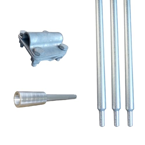 PAG Turbo GmbH® - Ø20mm AH Tiefenerder SET feuerverzinkt mit Kreuzverbinder und Schlagkopf SDS Max (3m Ø20mm SET + Klemme + SDS) von PAG Turbo GmbH