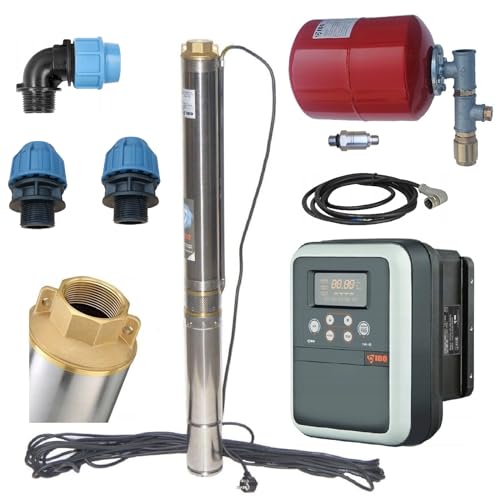 PAG Turbo GmbH® - 3,5" Tiefbrunnenpumpe sandverträglich 6300L/h - 9bar - Inverter IVR05 + SET für Bewässerung von PAG Turbo GmbH