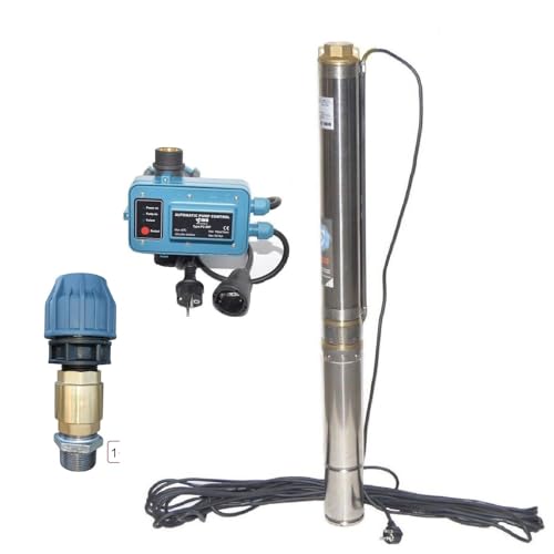 PAG Turbo GmbH - IBO SDM24 Tiefbrunnenpumpe Brunnenpumpe 3" 74 mm bis 4200l/h 0,75kW 8,3 bar - Pumpensteuerung PC-20P -Anschlussset von PAG Turbo GmbH