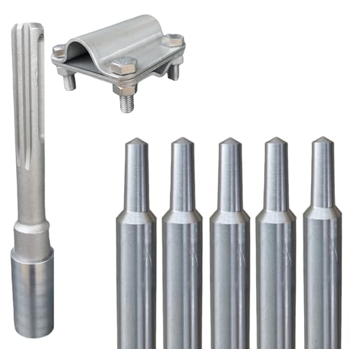 PAG Turbo GmbH® - Tiefenerder Ø20mm V4A Edelstahl Erder + Klemme + SDS Max Schlagkopf (5m SET + Klemme + SDS Schlagkopf) von PAG Turbo GmbH