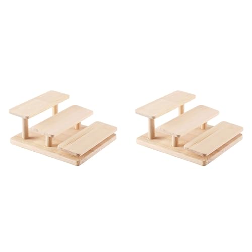 PAGJHRFJG 2X Bildschirm Riser 3 Schichten GläSer Bildschirm StäNder Schmuck Halter StäNder Organisator Tablett für Kabinett Desktop von PAGJHRFJG