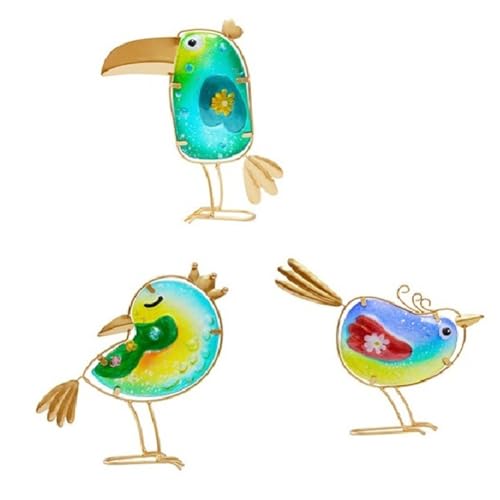 PAGJHRFJG Gartendekoration für Draußen, Lustige Vogeldekoration Aus Metall und Glas für Drinnen und Draußen, 3er-Set, Gartenkunst-, Gartenkunst-Statuen PAGJHRFJG Gartendekoration für Draußen, Lustige Vogeldekoration Aus Metall und Glas für Drinnen und Draußen, 3er-Set, Gartenkunst-, Gartenkunst-Statuen von PAGJHRFJG