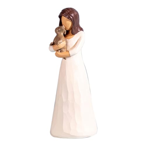 PAGJHRFJG Harzstatue mit Haustier, Skulpturen und Dekorationen, Dekoratives Geschenk für Schlafzimmer, Wohnzimmer, Tischplatte - Hund von PAGJHRFJG