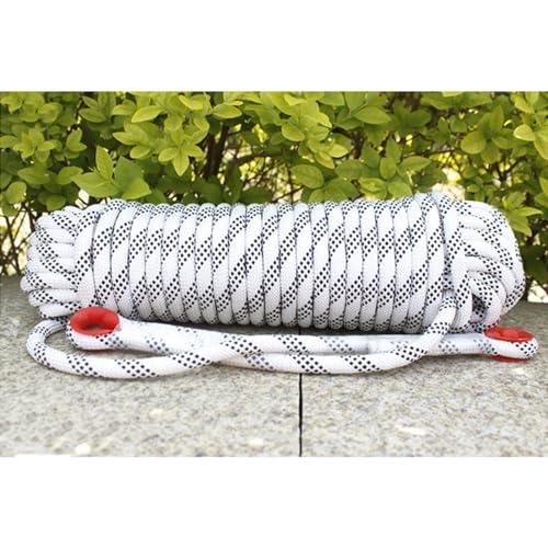 10mm Kletterseil 10m (32ft) 25m (82ft) 50m (164ft) 100m (328ft) 200m (656ft) Statisches Kletterseil Mit 2 Stahlhaken Abseilseil Für Draußen Wandern Sicherheit Fluchtseil Für Rettungsfallschirm ( Color von PAHION