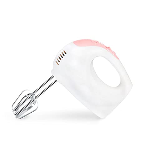 Elektrischer Handmixer Mixer 5 Geschwindigkeiten Mit Turbo-Taste Handküchenmischer Professioneller Mixer Inklusive Rührbesen, Knethaken, Spülmaschinenfest 100 W(Pink) von PAHION