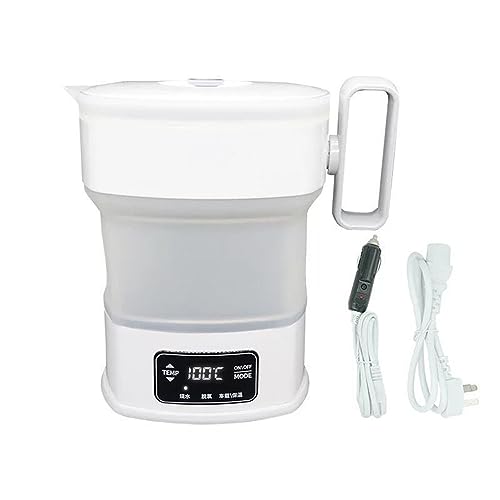 PAHION Faltbarer Elektrischer ReiseWasserkocher Zusammenklappbarer Teekessel Tragbarer Elektrischer Wasserkocher Trockenschutz Kochen Für Auto Optional Dual Voltage (Size : 12V/220V) von PAHION