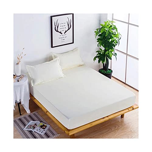 Wasserdichter Matratzenschoner Atmungsaktive Matratzenauflagen 100% Baumwolle Matratzen Topper Matratzenbezug Inkontinenzauflage 30cm Tief In Vielen Größen Und Farben ( Color : Yellow , Size : 180x220 von PAHION