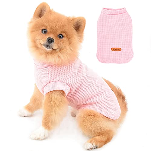 PAIDEFUL Hundehemden für Kleine Mittelgroße Hunde Katzen Jungen Mädchen Einfarbige Weiche Baumwollweste T-Shirts Sommer Ärmellose Atmungsaktive Tee Welpe Chihuahua Yorkie Kleidung Haustier Pink L von PAIDEFUL