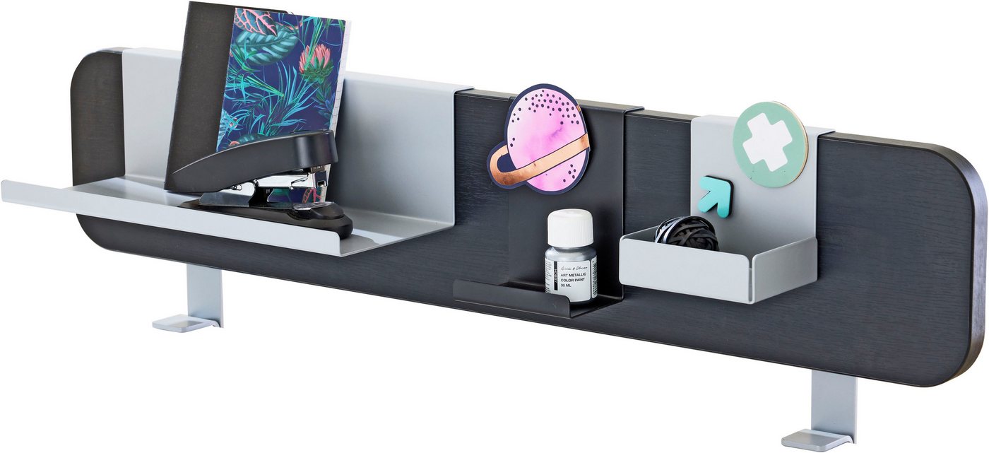 PAIDI Schreibtischaufsatz Funktionsboard in verschiedenen Ausführungen, (B/H/T ca. 81x16x2cm), inklusive 3 Einhängeschalen aus Metall von PAIDI