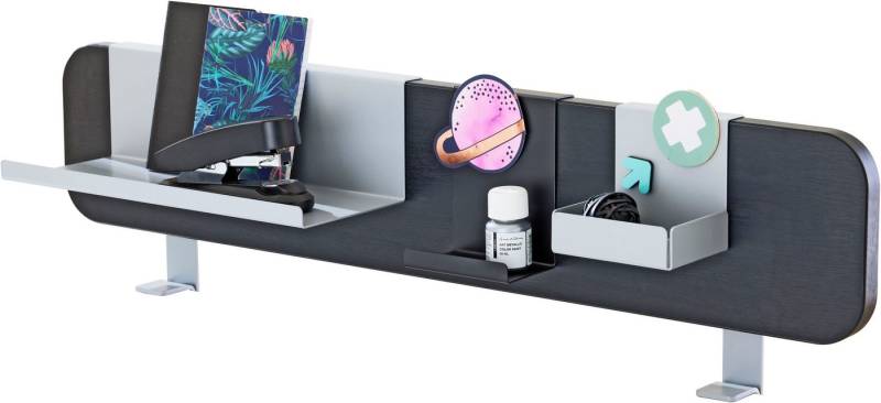 PAIDI Schreibtischaufsatz Funktionsboard in verschiedenen Ausführungen, (B/H/T ca. 81x16x2cm), inklusive 3 Einhängeschalen aus Metall von PAIDI