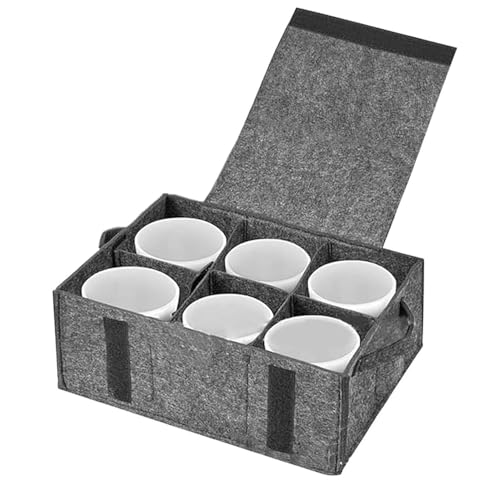 PAIKIUU Caravan Becher Aufbewahrung Becher Glas Filzhalter mit Griffen für 6 Tassen Wohnmobil Becher Aufbewahrungsbox Geschirr Becher Rack Filztasche für Camping Schutz Wohnmobil Schrank Küche PAIKIUU Caravan Becher Aufbewahrung Becher Glas Filzhalter mit Griffen für 6 Tassen Wohnmobil Becher Aufbewahrungsbox Geschirr Becher Rack Filztasche für Camping Schutz Wohnmobil Schrank Küche von PAIKIUU