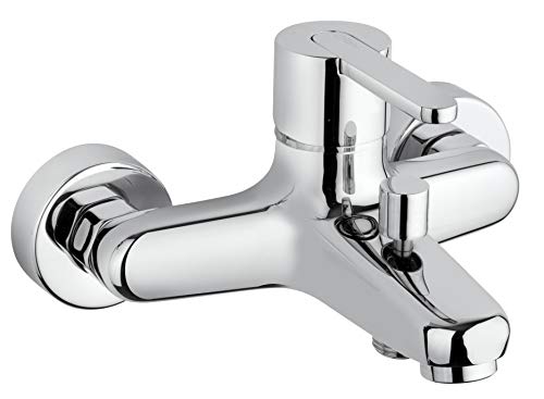 Paini GAIA100 Gaia 105 Einhebelmischer für Badewanne mit Handbrause, 1 Strahl, schwenkbare und Flexible Brause, Silverflex 175 cm, verchromt, Wanne von Paini