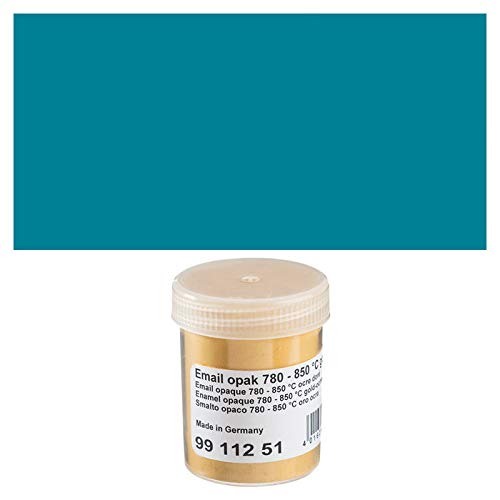 NEU Emaillepulver für Emaille-Arbeiten, Tiffany-Kunst & Co, 45 g, opak, Farbe: Dunkeltürkis von PAINT IT EASY