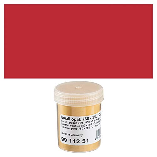 NEU Emaillepulver für Emaille-Arbeiten, Tiffany-Kunst & Co., 45 g, opak, Farbe: Kardinal-Rot von PAINT IT EASY