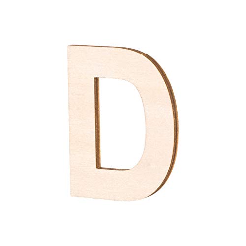 NEU Holz-Buchstabe flach, D, Größe: ca. 80 x 5 mm von PAINT IT EASY