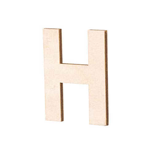 NEU Holz-Buchstabe flach, H, Größe: ca. 80 x 5 mm von PAINT IT EASY
