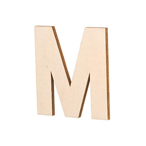 PAINT IT EASY Holz-Buchstabe, M, Größe: ca. 80 x 5 mm, leichtes Holz, Bastelartikel von PAINT IT EASY