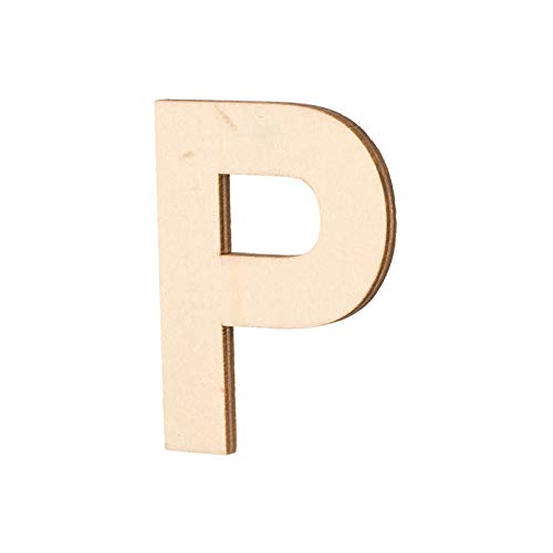 NEU Holz-Buchstabe flach, P, Größe: ca. 80 x 5 mm von PAINT IT EASY