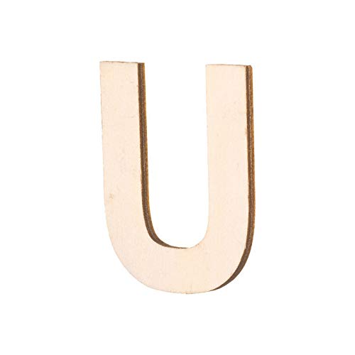 NEU Holz-Buchstabe flach, U, Größe: ca. 80 x 5 mm von PAINT IT EASY